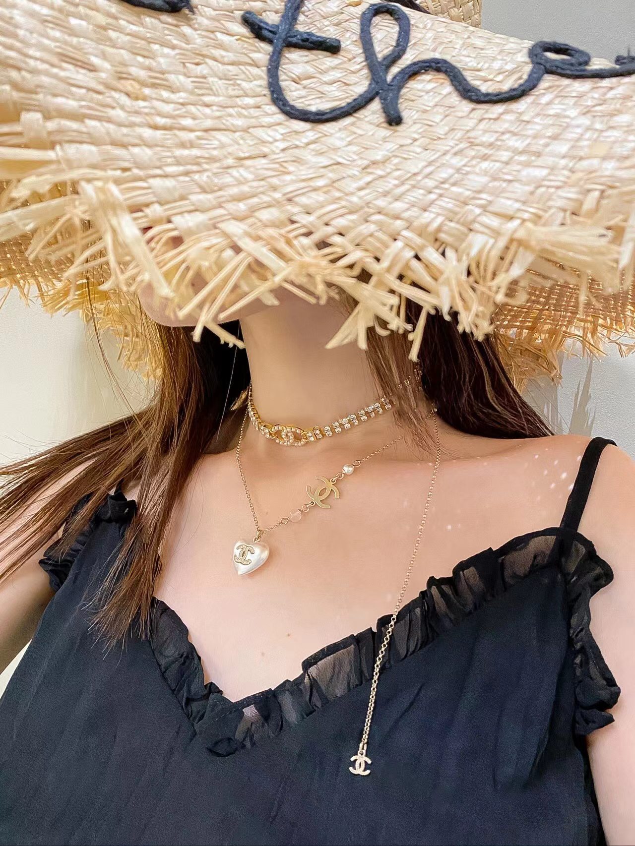 Chanel Pearl Love Heart Pendant Necklace - Best Replica Jewelry™