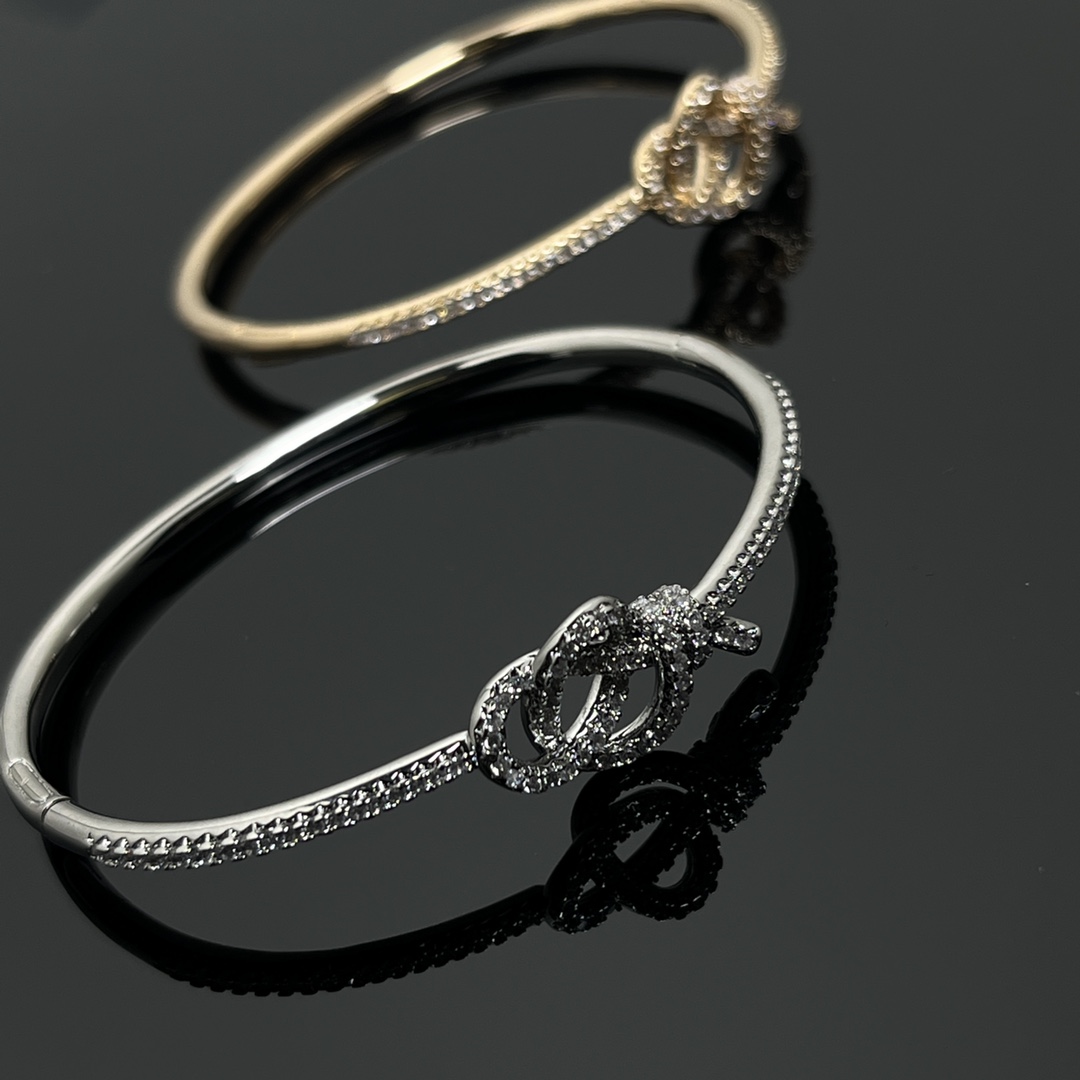 Tiffany Diamond Paved Key Knot Bangle Bracelet - Best Replica Jewelry™
