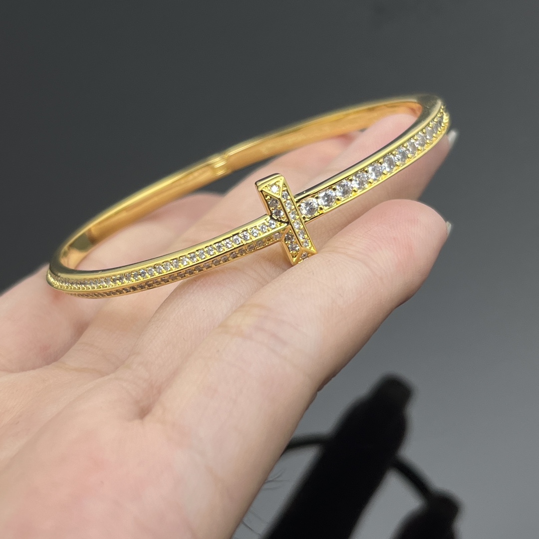 Tiffany Diamond Paved Bangle Bracelet - Best Replica Jewelry™