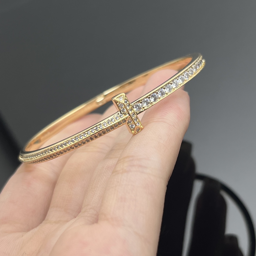 Tiffany Diamond Paved Bangle Bracelet - Best Replica Jewelry™