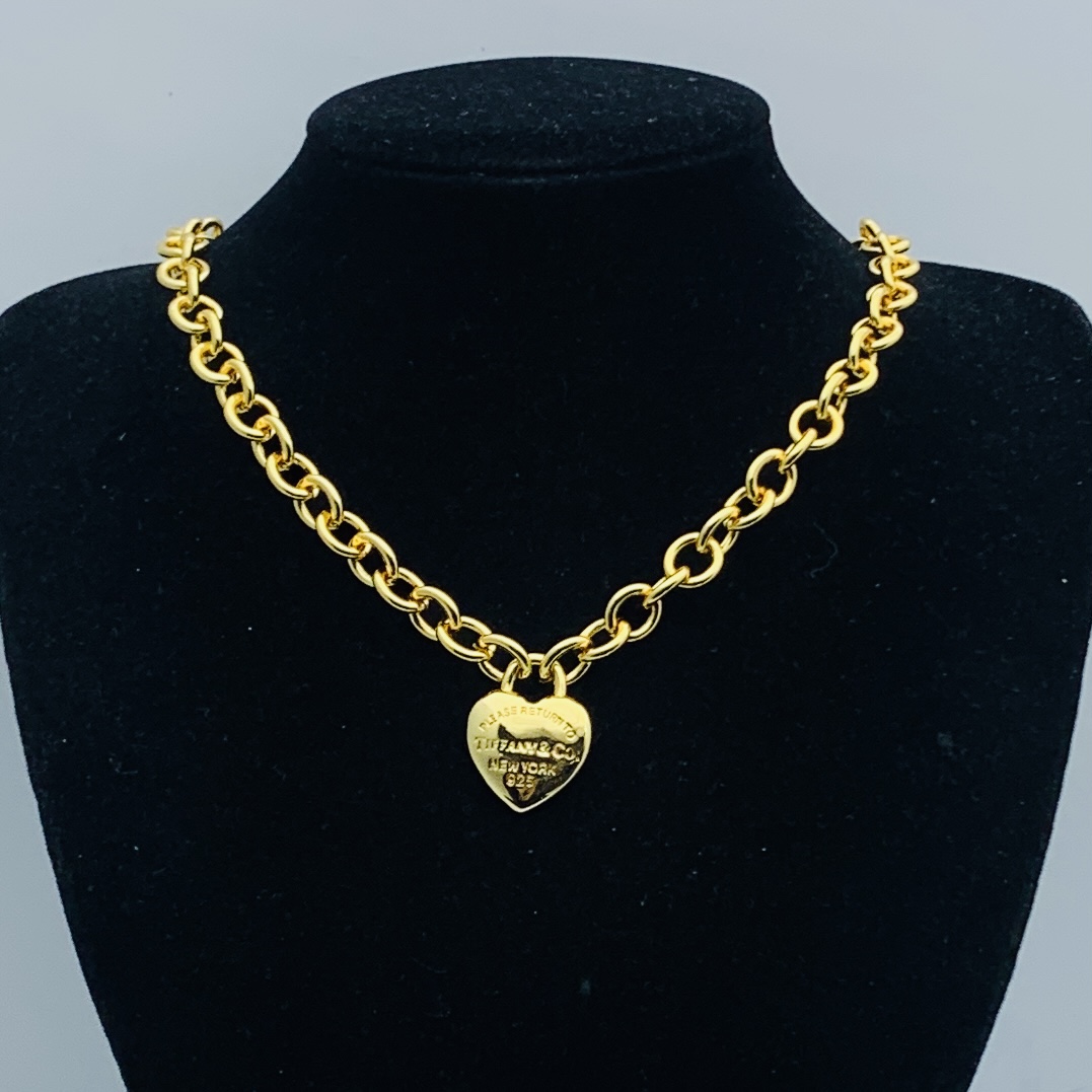Tiffany HardWear Link Necklace with Heart Pendant - Best Replica Jewelry™