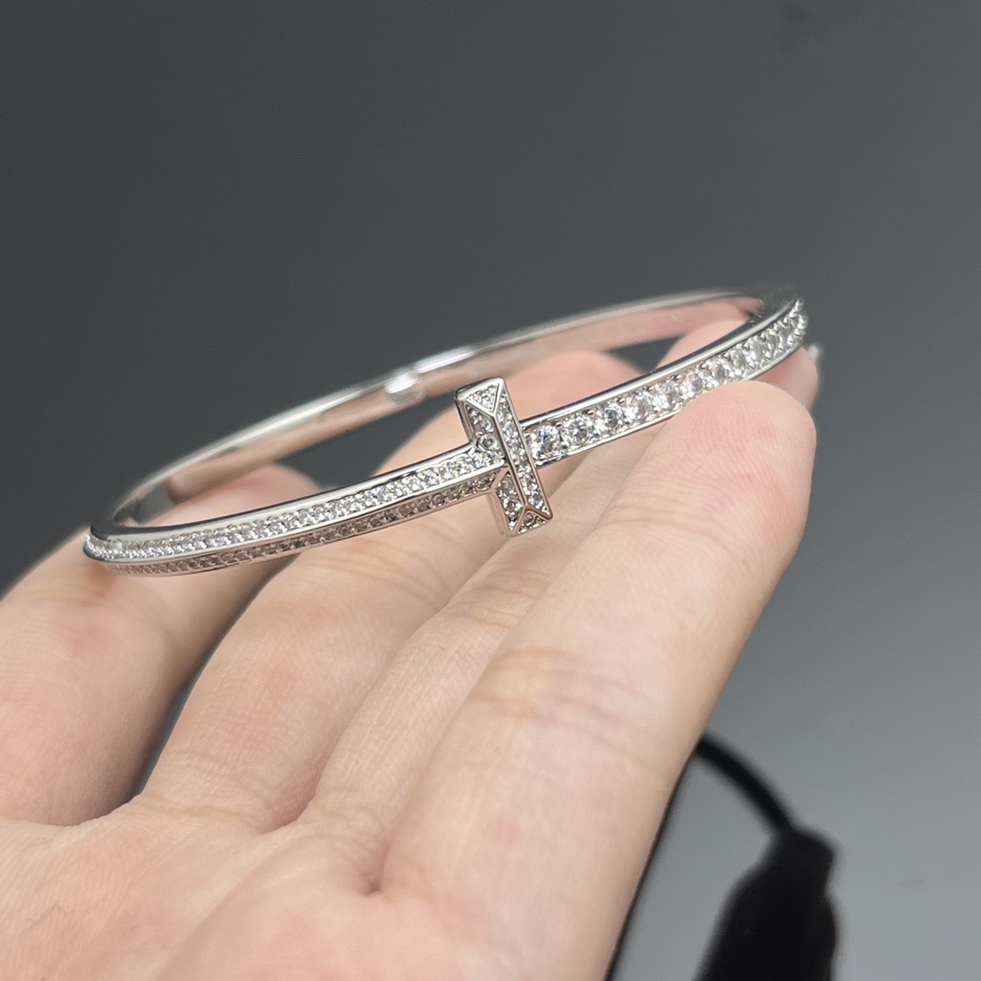 Tiffany Diamond Paved Bangle Bracelet - Best Replica Jewelry™