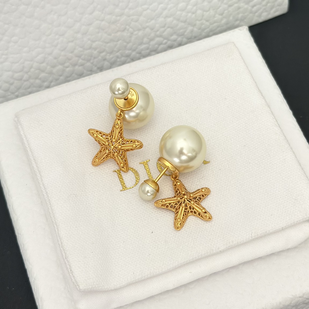 Dior Star Dangle Pearl Earrings - Best Replica Jewelry™