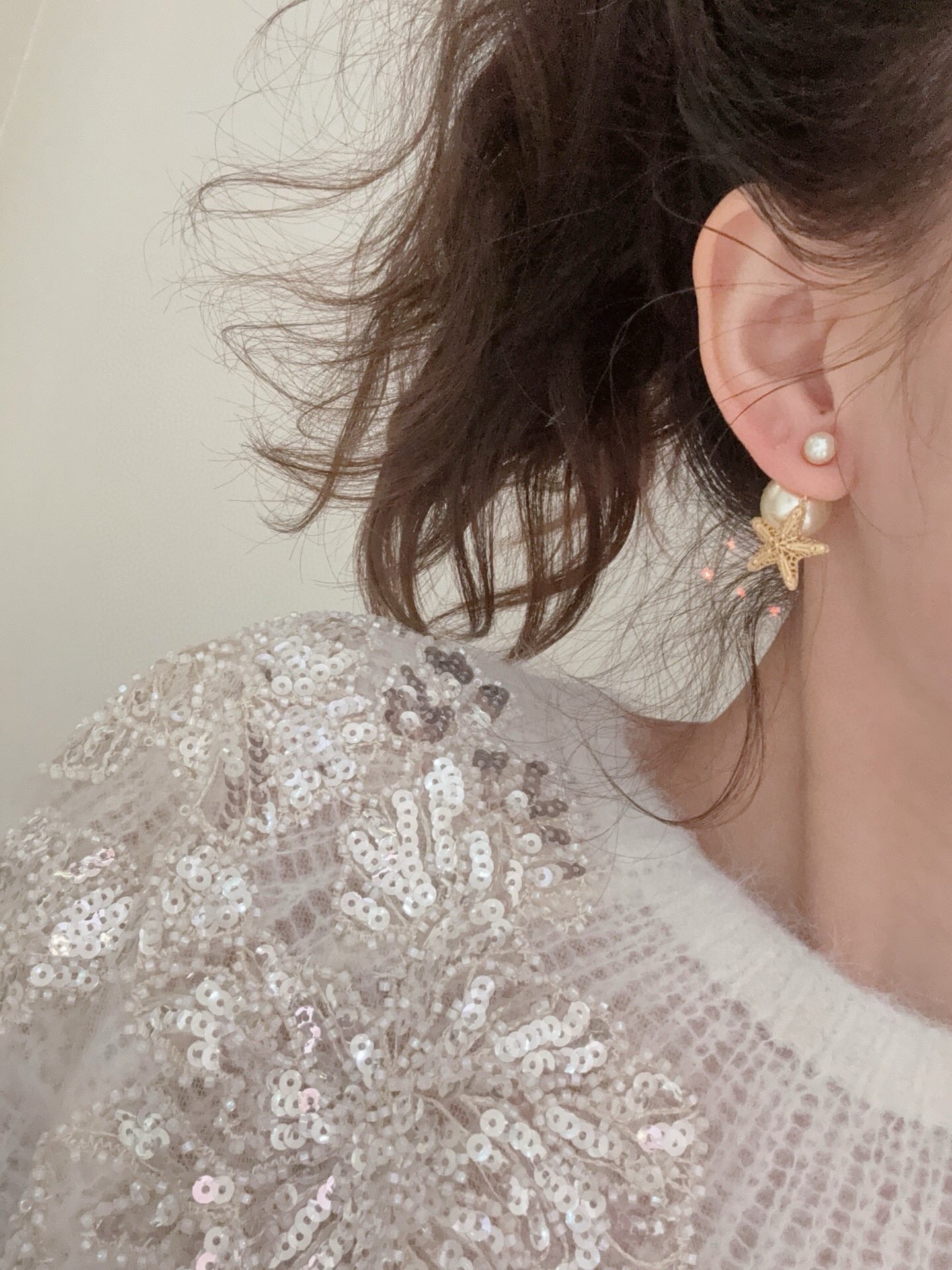 Dior Star Dangle Pearl Earrings - Best Replica Jewelry™