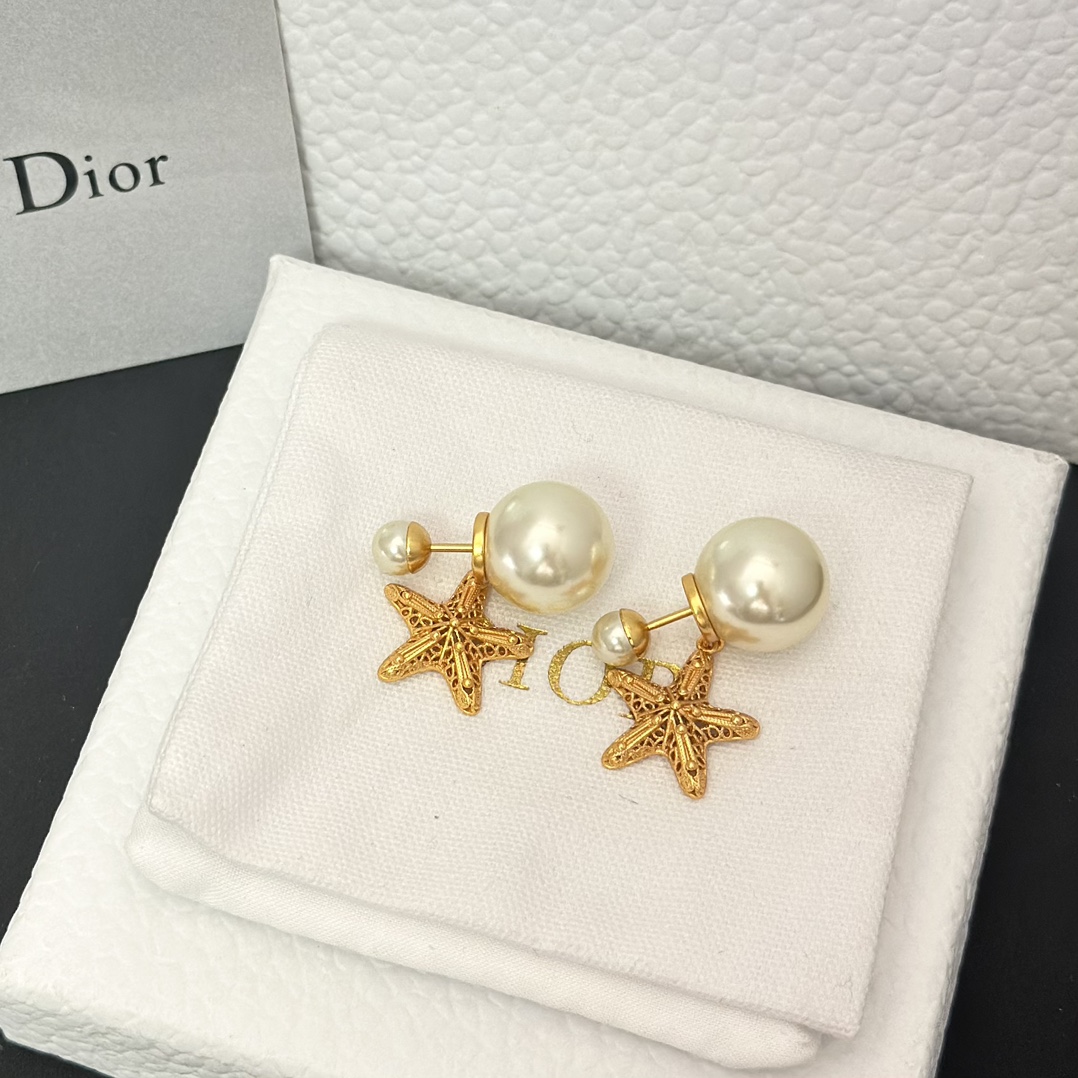 Dior Star Dangle Pearl Earrings - Best Replica Jewelry™