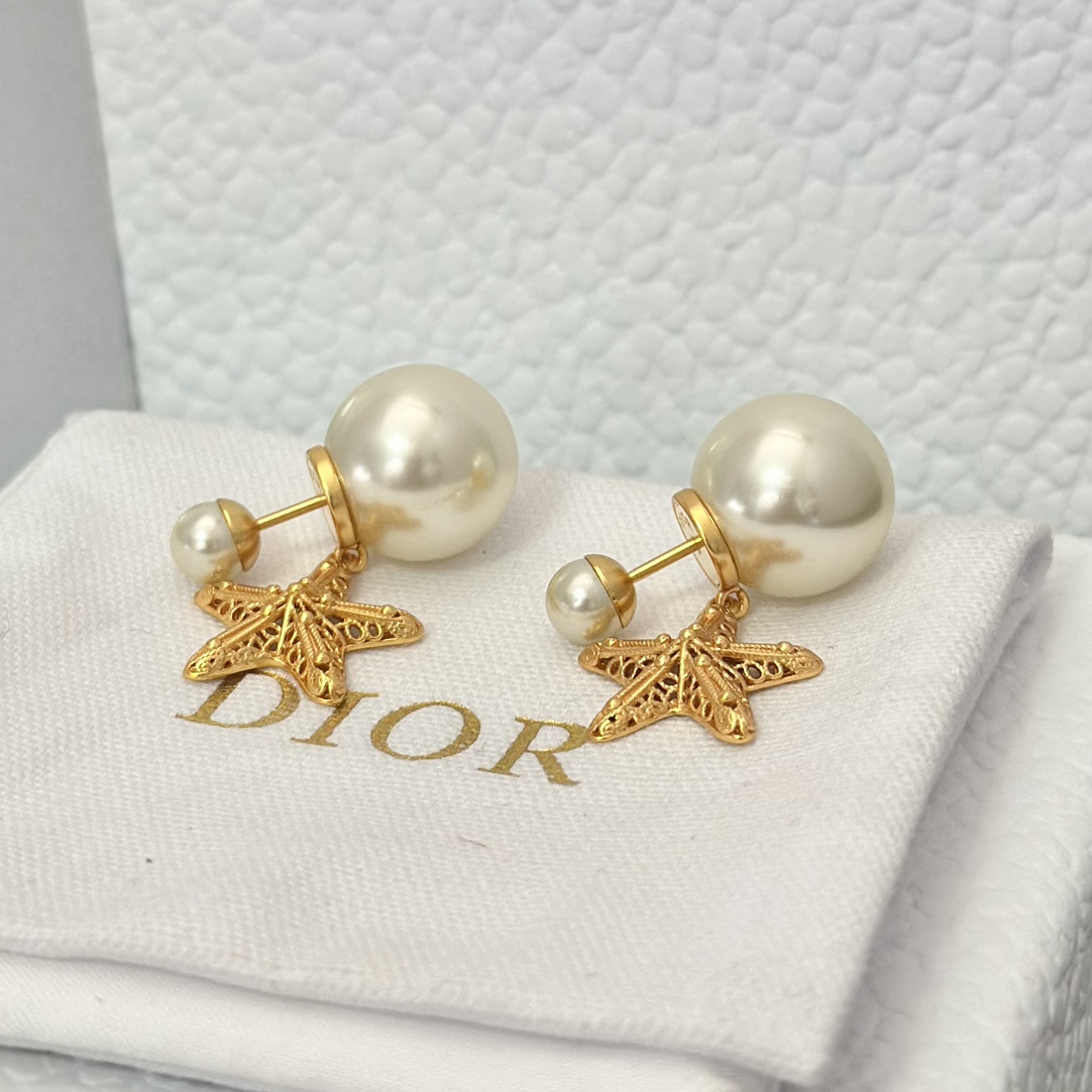 Dior Star Dangle Pearl Earrings - Best Replica Jewelry™