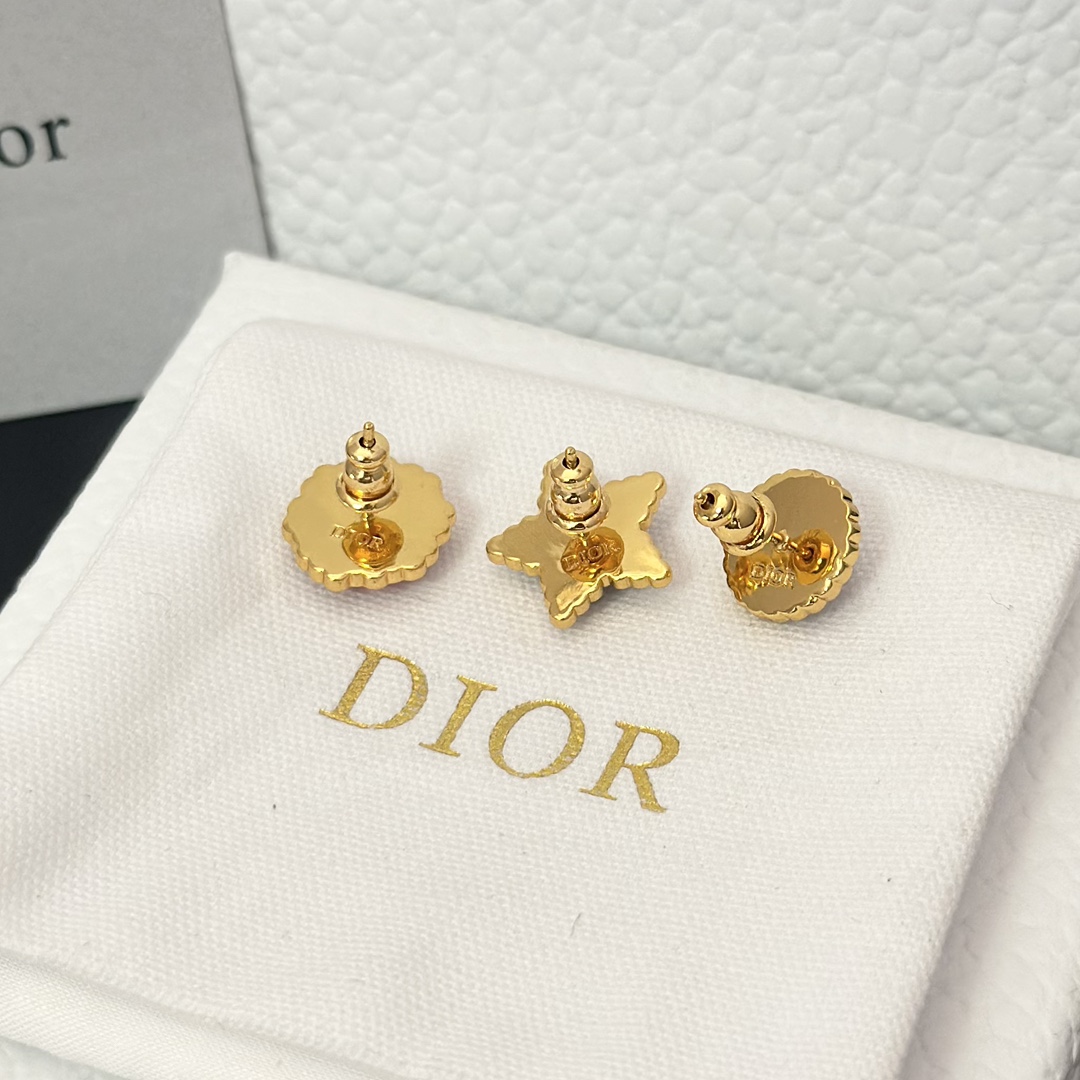 Dior Three Pieces Enamel Stud Earrings - Best Replica Jewelry™
