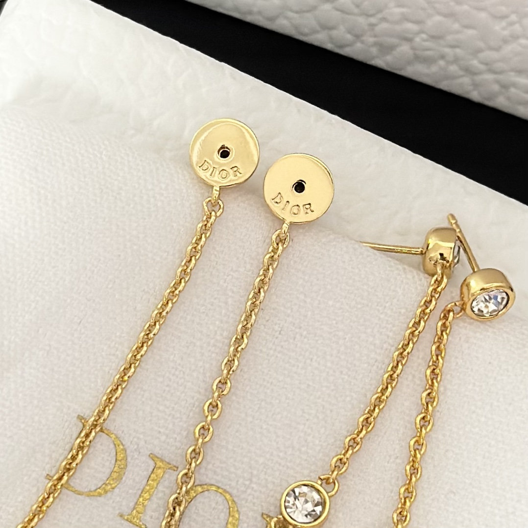 Dior Chain Tassel Earrings - Best Replica Jewelry™