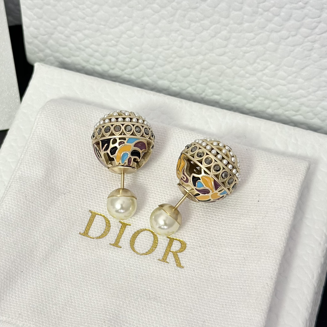 Dior Enamel Earrings - Best Replica Jewelry™