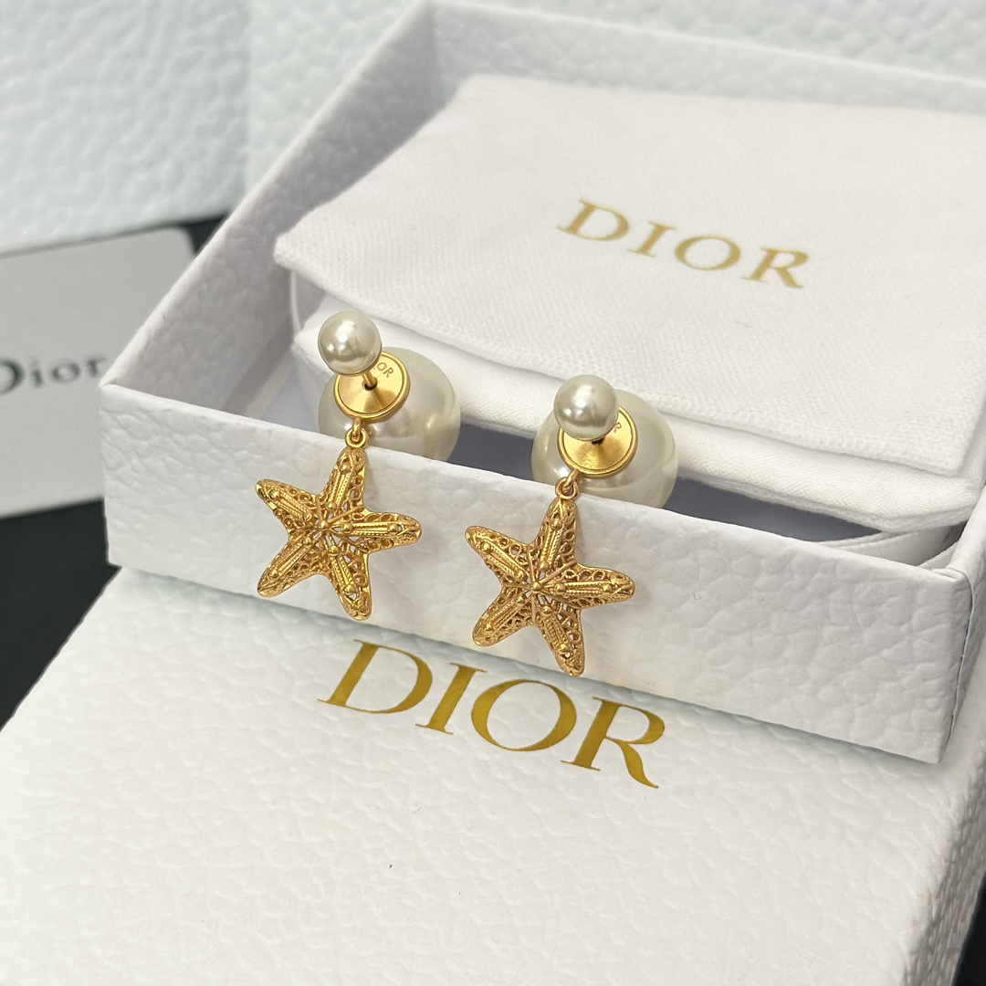 Dior Star Dangle Pearl Earrings - Best Replica Jewelry™