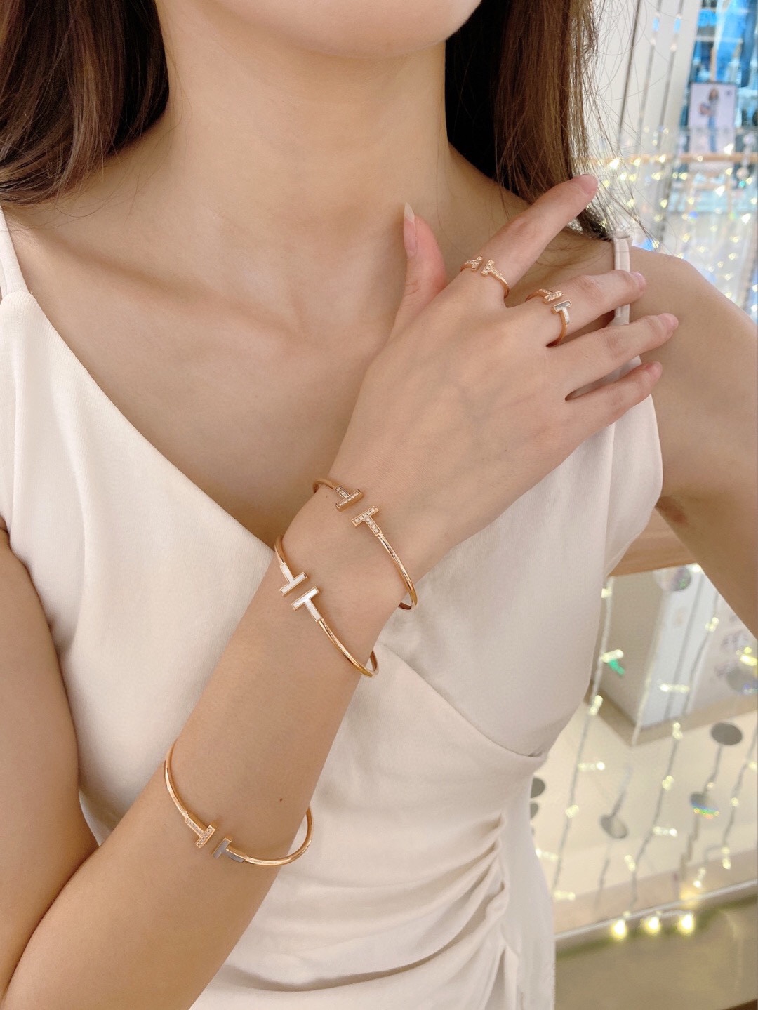 Tiffany Open Cuff Double T Bangle Bracelet - Best Replica Jewelry™