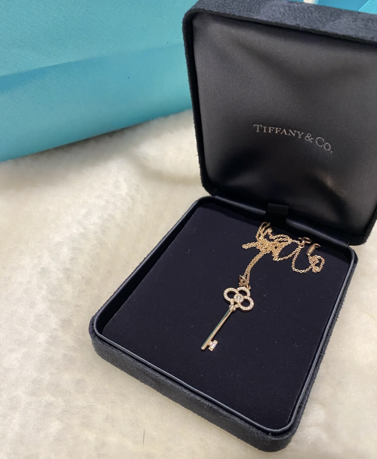 Tiffany Crown Key Pendant Necklace in Rose Gold - Best Replica Jewelry™