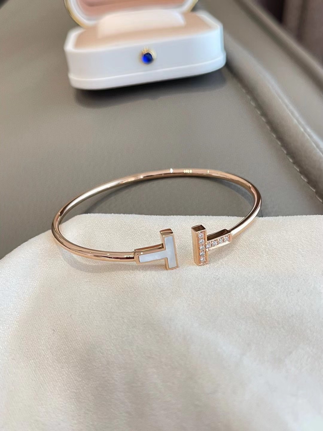 Tiffany Open Cuff Double T Bangle Bracelet - Best Replica Jewelry™