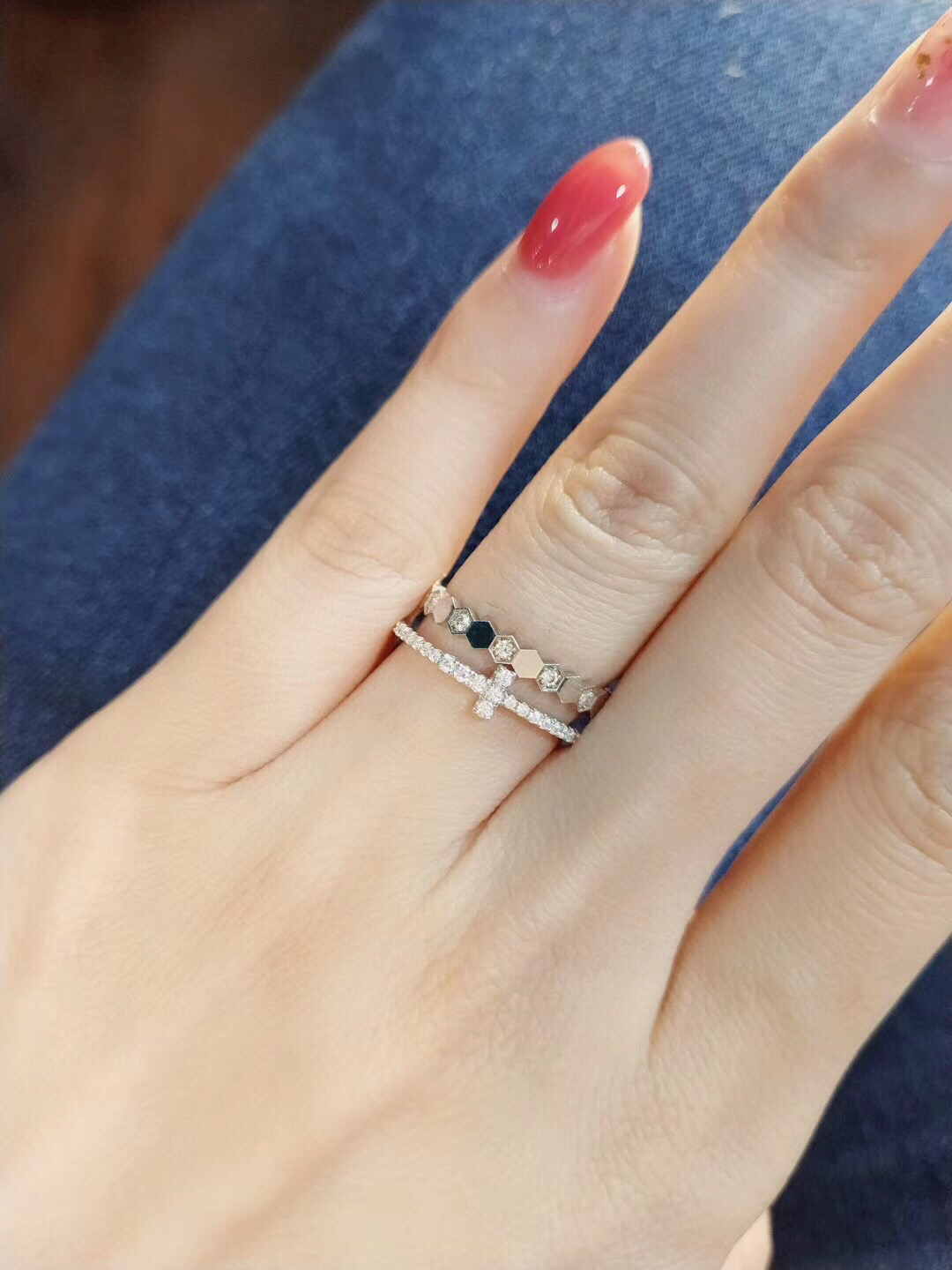 Tiffany Full Diamond Paved T Ring - Best Replica Jewelry™