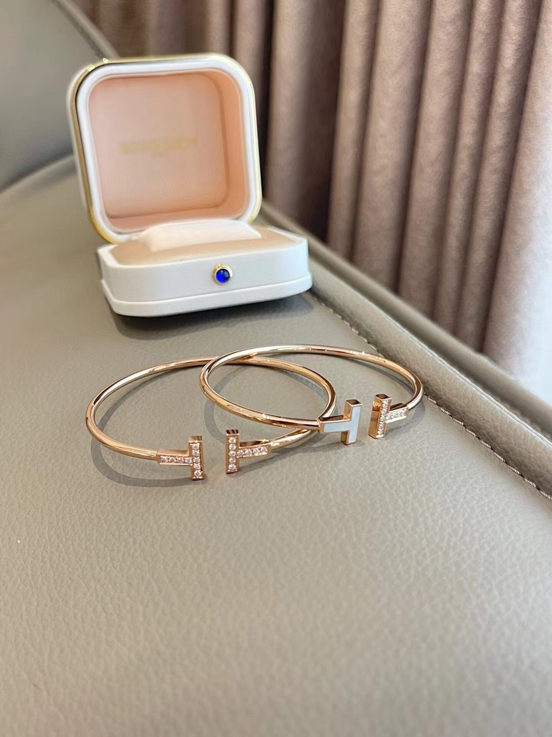 Tiffany Open Cuff Double T Bangle Bracelet - Best Replica Jewelry™