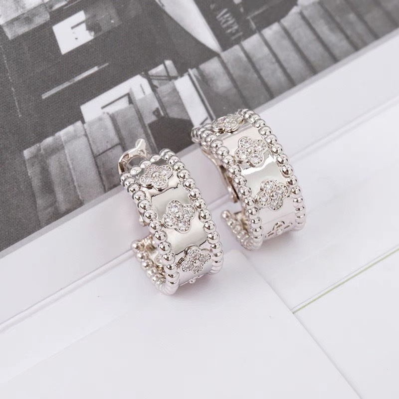 VCA Perlee Clovers Hoop Earrings - Best Replica Jewelry™