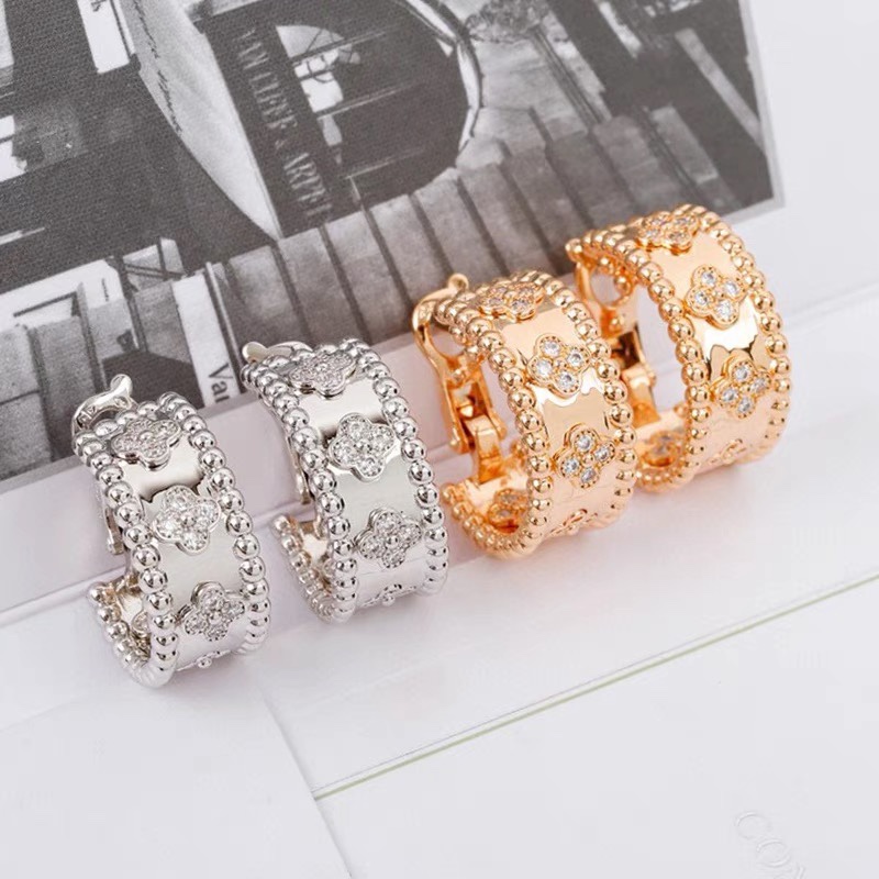 VCA Perlee Clovers Hoop Earrings - Best Replica Jewelry™