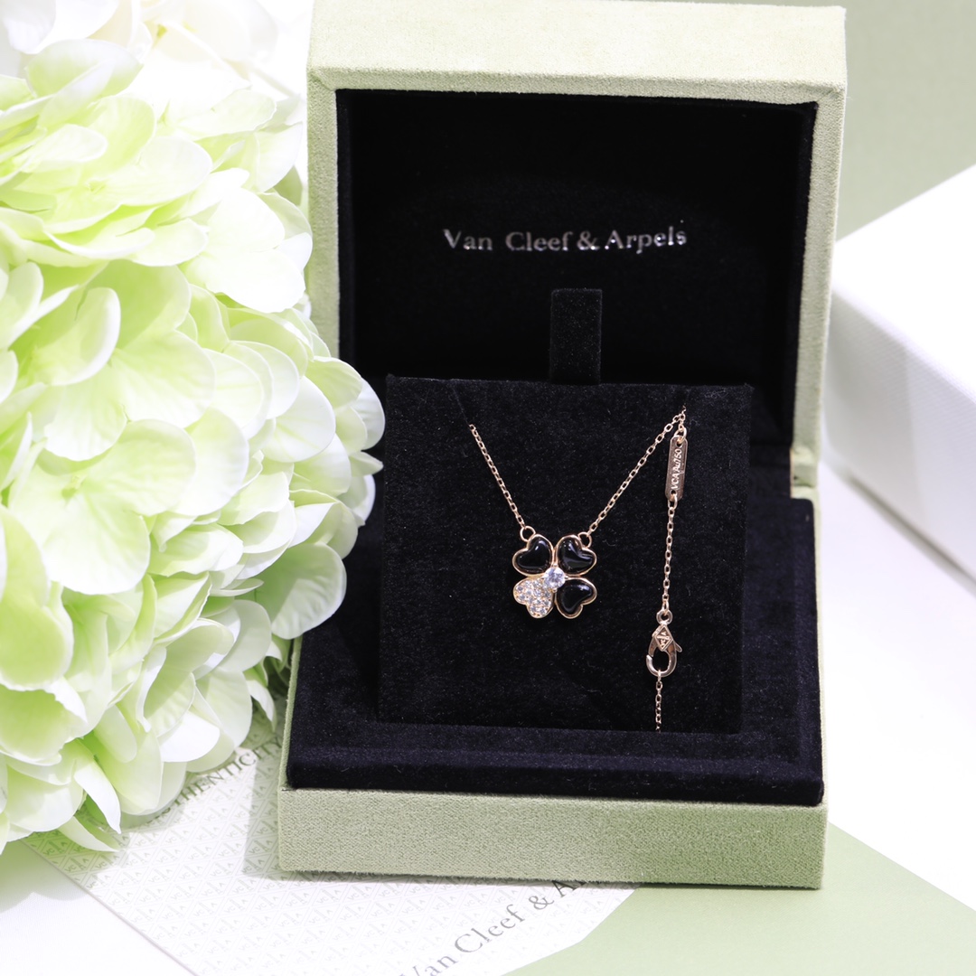 VCA Love Heart Clover Earrings Necklace - Best Replica Jewelry™