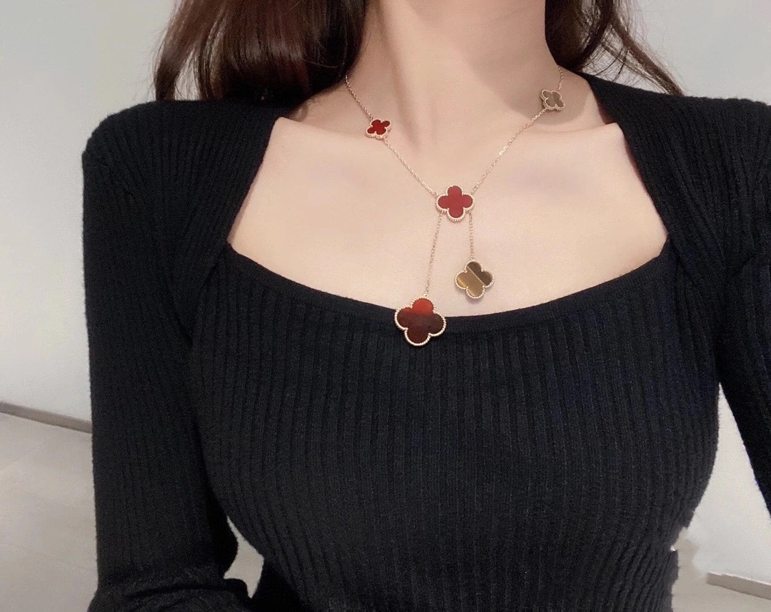 VCA Clover Magic Alhambra Necklace, 6 Motifs - Best Replica Jewelry™