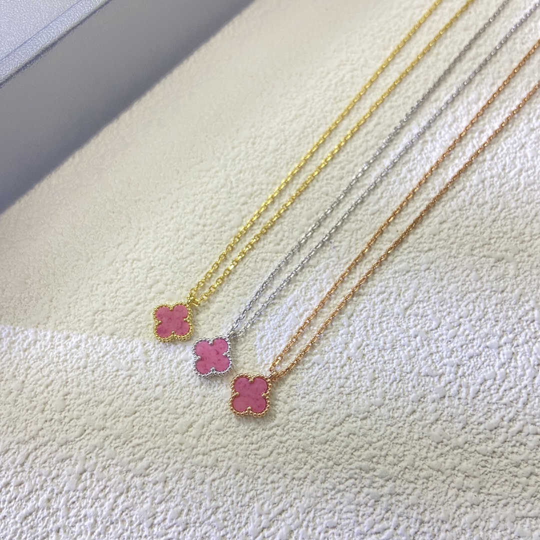 VCA Pink Sweet Alhambra Pendant Necklace, 1 Motif - Best Replica Jewelry™