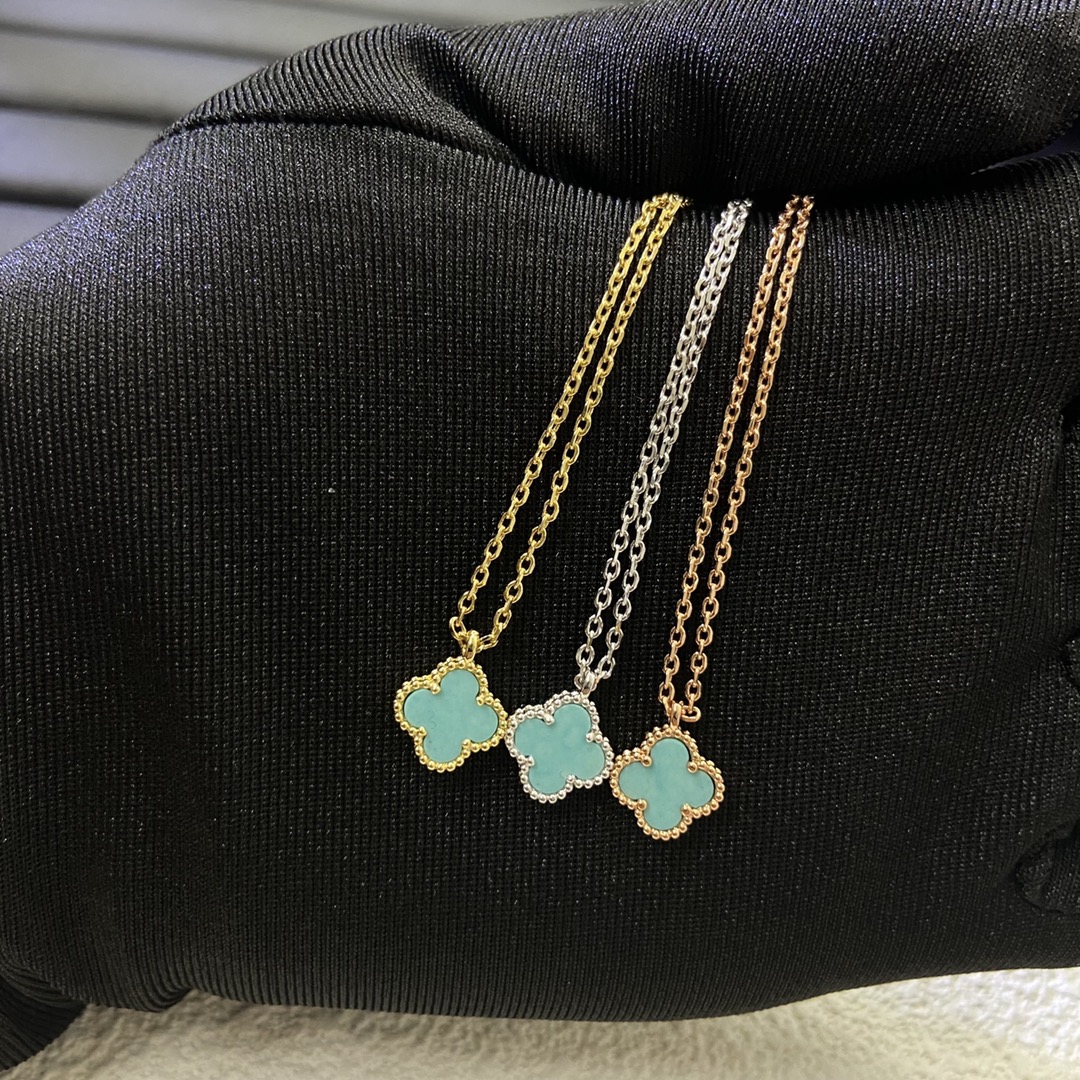 VCA Amazonite Sweet Alhambra Pendant Necklace, 1 Motif - Best Replica Jewelry™