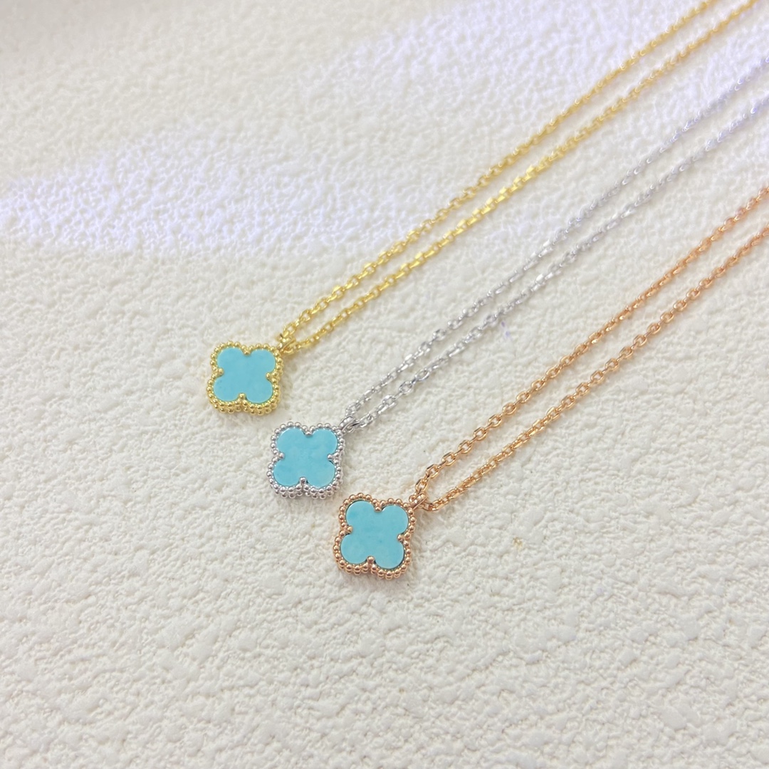 VCA Amazonite Sweet Alhambra Pendant Necklace, 1 Motif - Best Replica Jewelry™