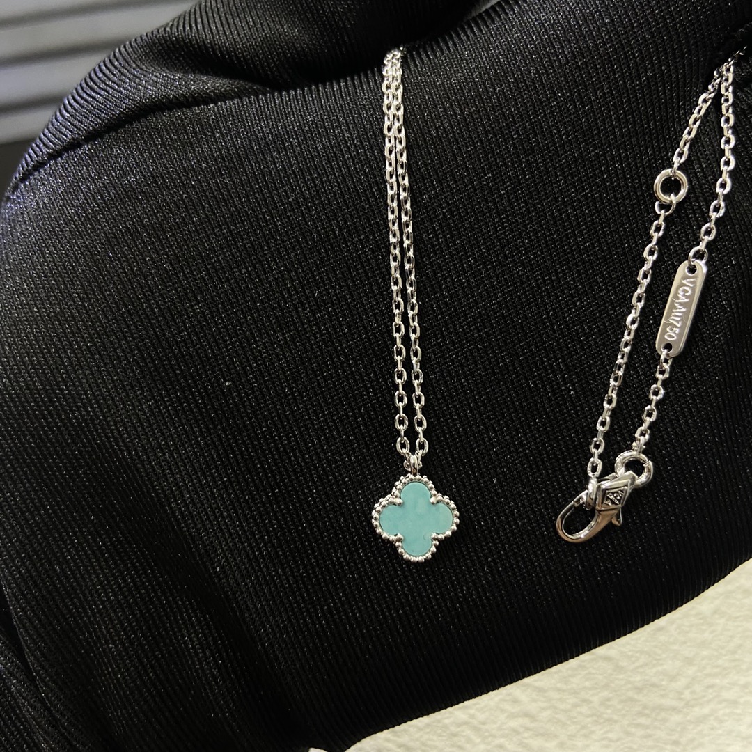 VCA Amazonite Sweet Alhambra Pendant Necklace, 1 Motif - Best Replica Jewelry™