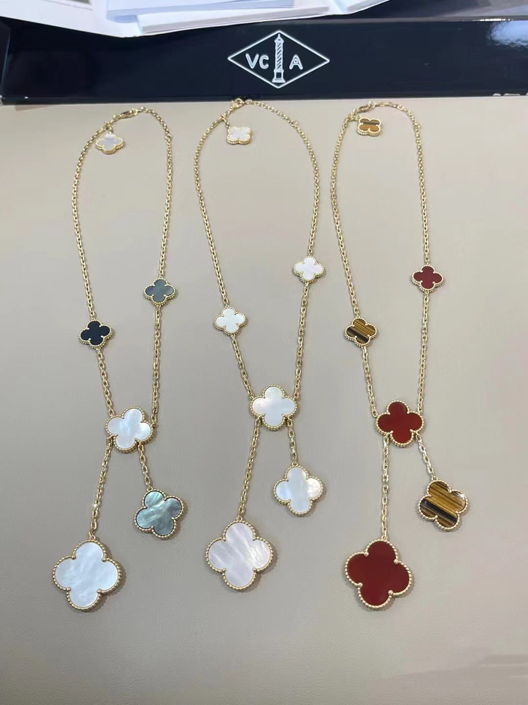 VCA Clover Magic Alhambra Necklace, 6 Motifs - Best Replica Jewelry™