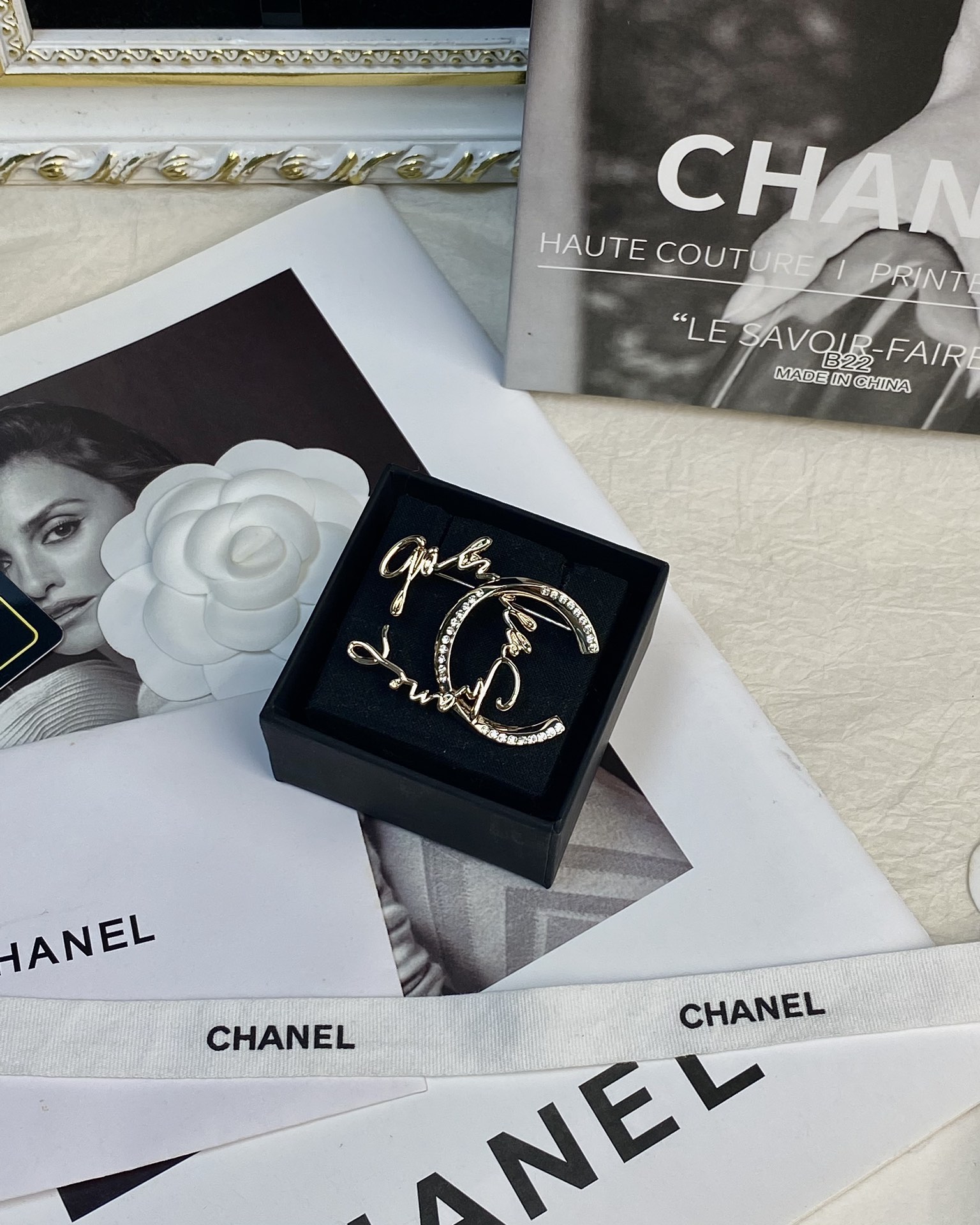 Chanel Monogram Half CC Brooch - Best Replica Jewelry™