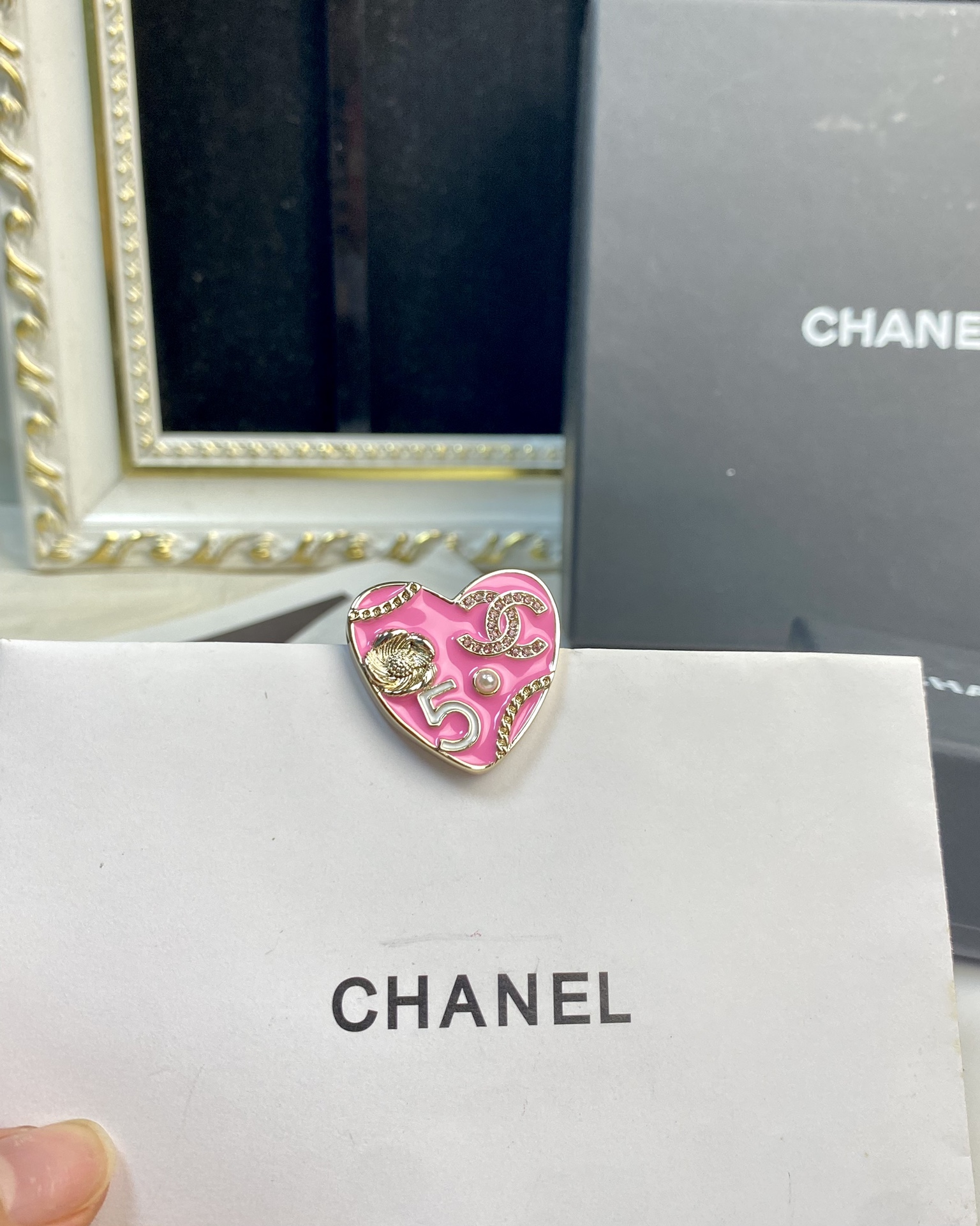Chanel Pink Heart Brooch - Best Replica Jewelry™