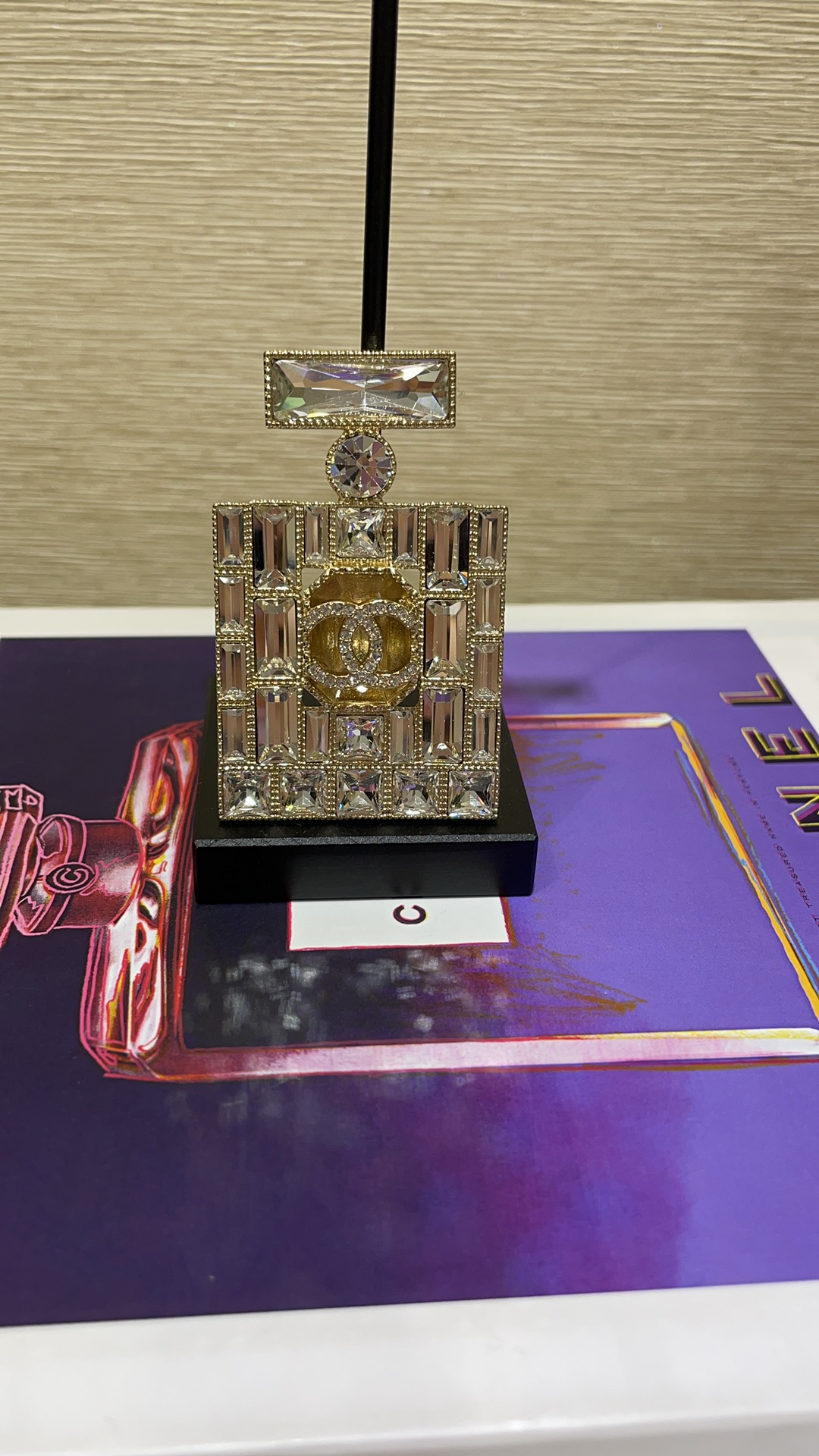 Chanel Rhinestone Perfume Bottle Brooch - Best Replica Jewelry™
