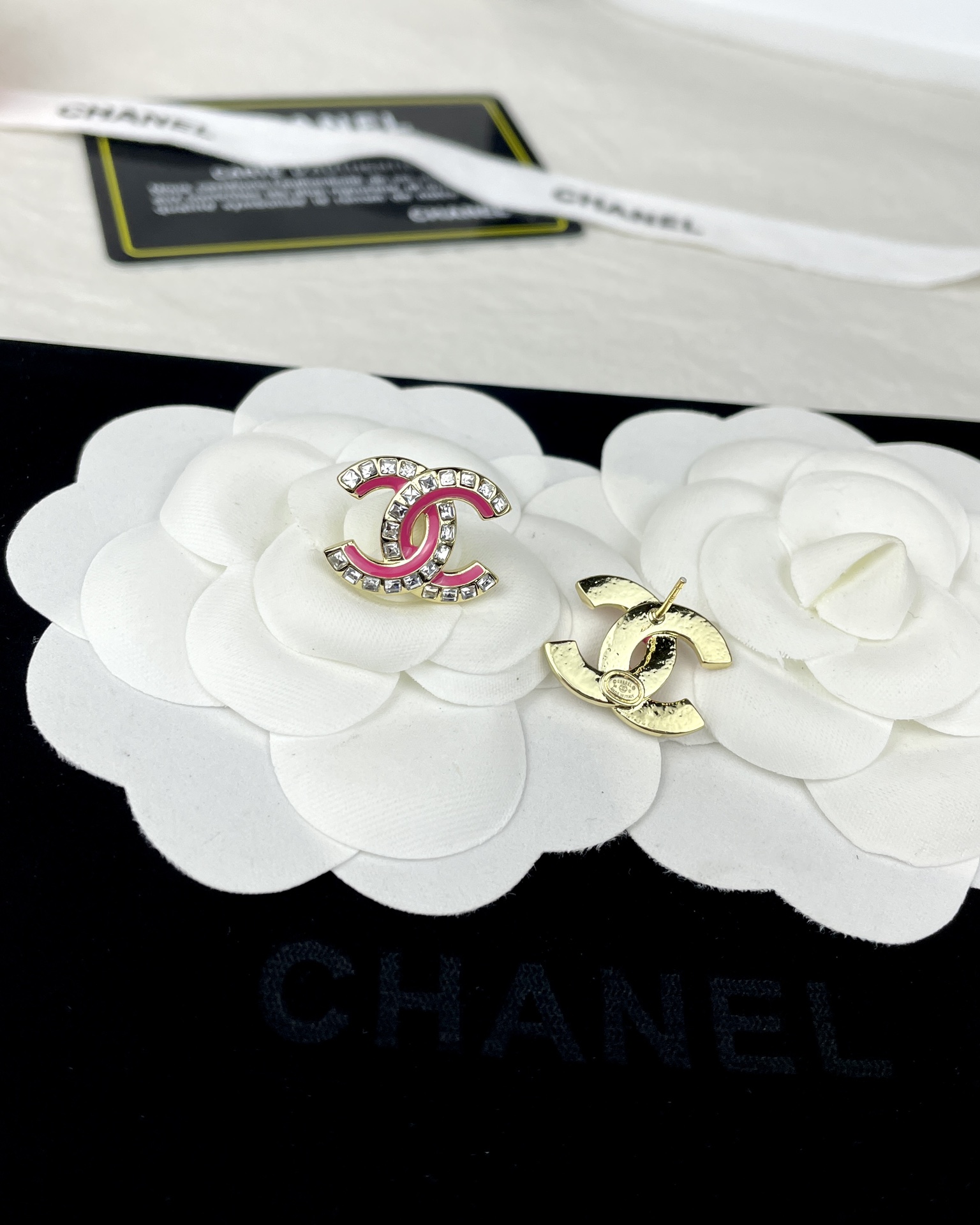 Pink Chanel Brooch Earrings - Best Replica Jewelry™