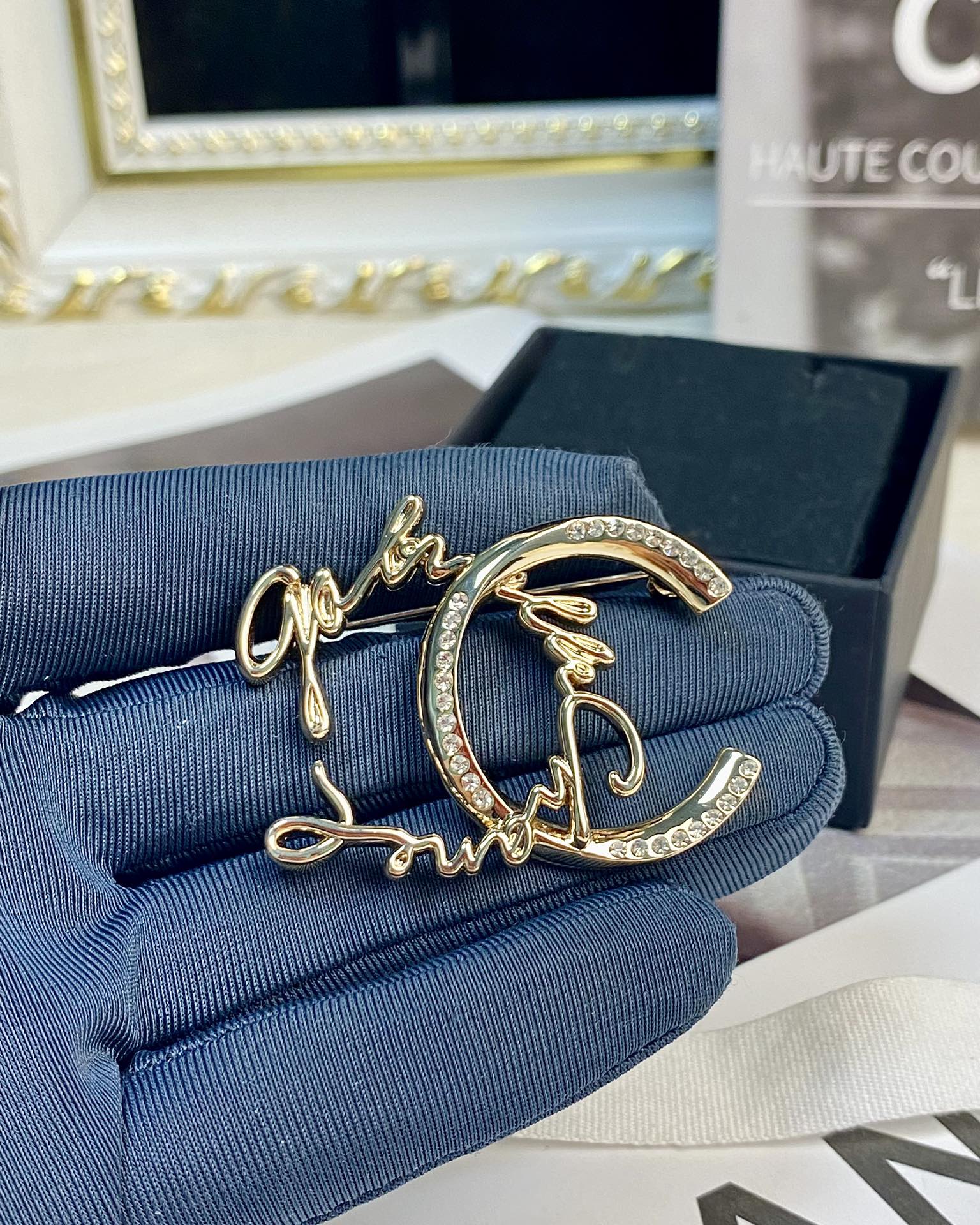 Chanel Monogram Half CC Brooch - Best Replica Jewelry™