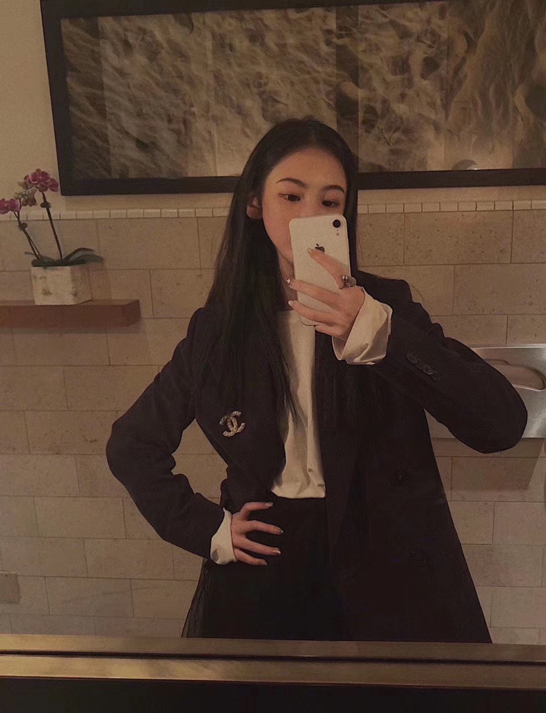 Chanel Light Gold Pave Pearl Brooch - Best Replica Jewelry™