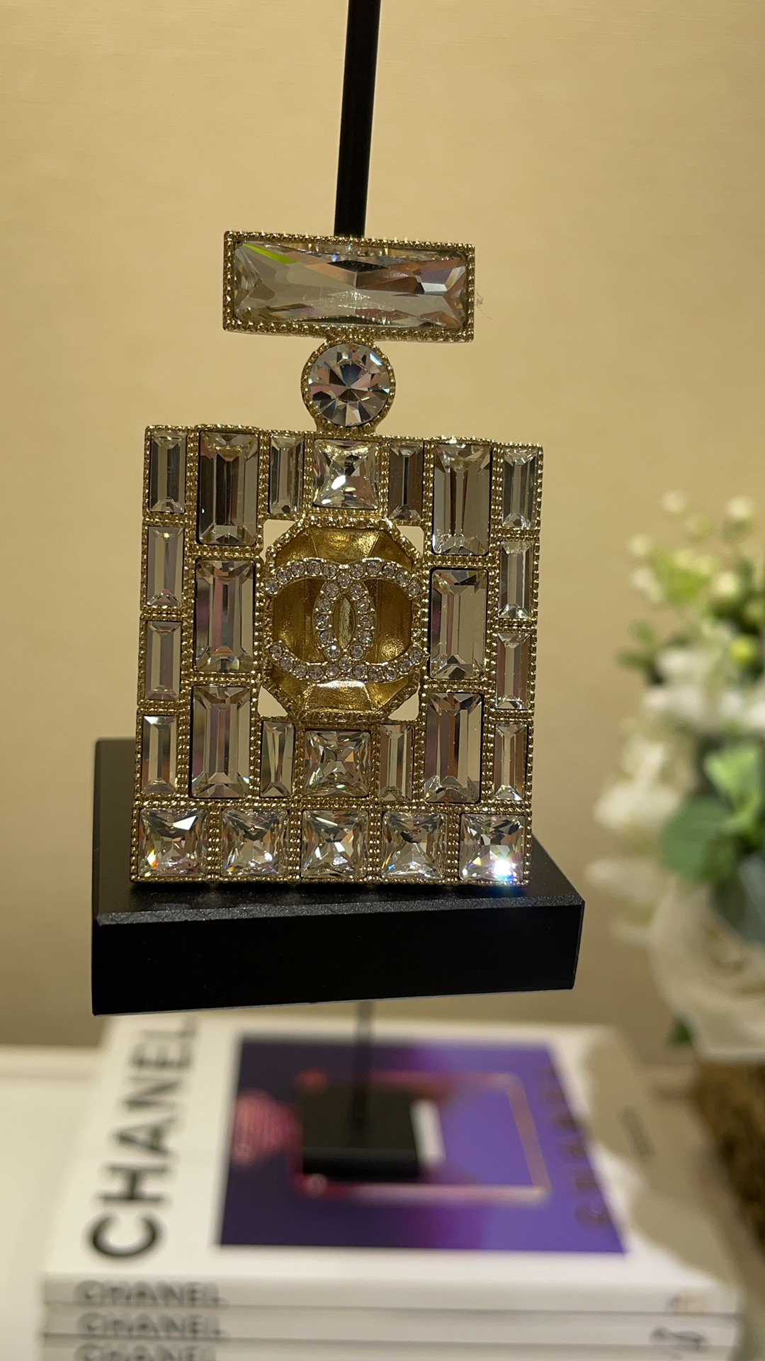 Chanel Rhinestone Perfume Bottle Brooch - Best Replica Jewelry™