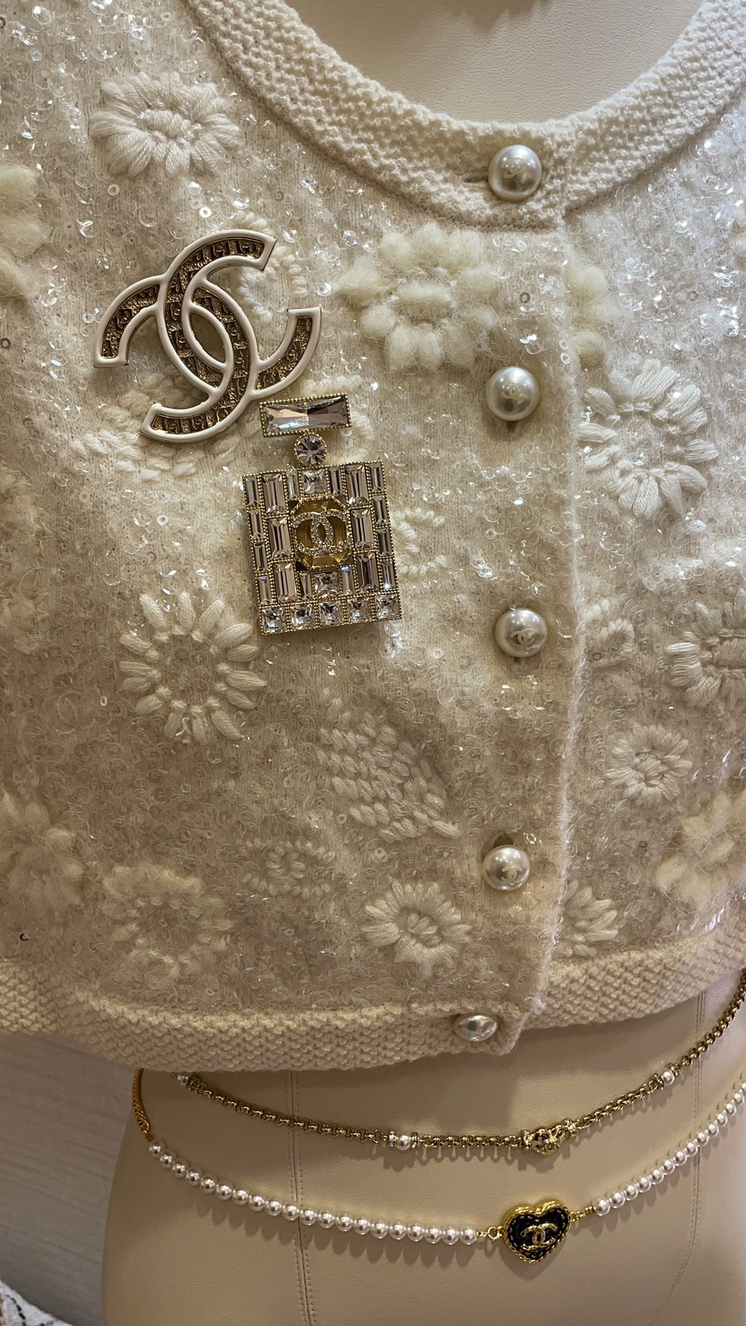 Chanel Rhinestone Perfume Bottle Brooch - Best Replica Jewelry™