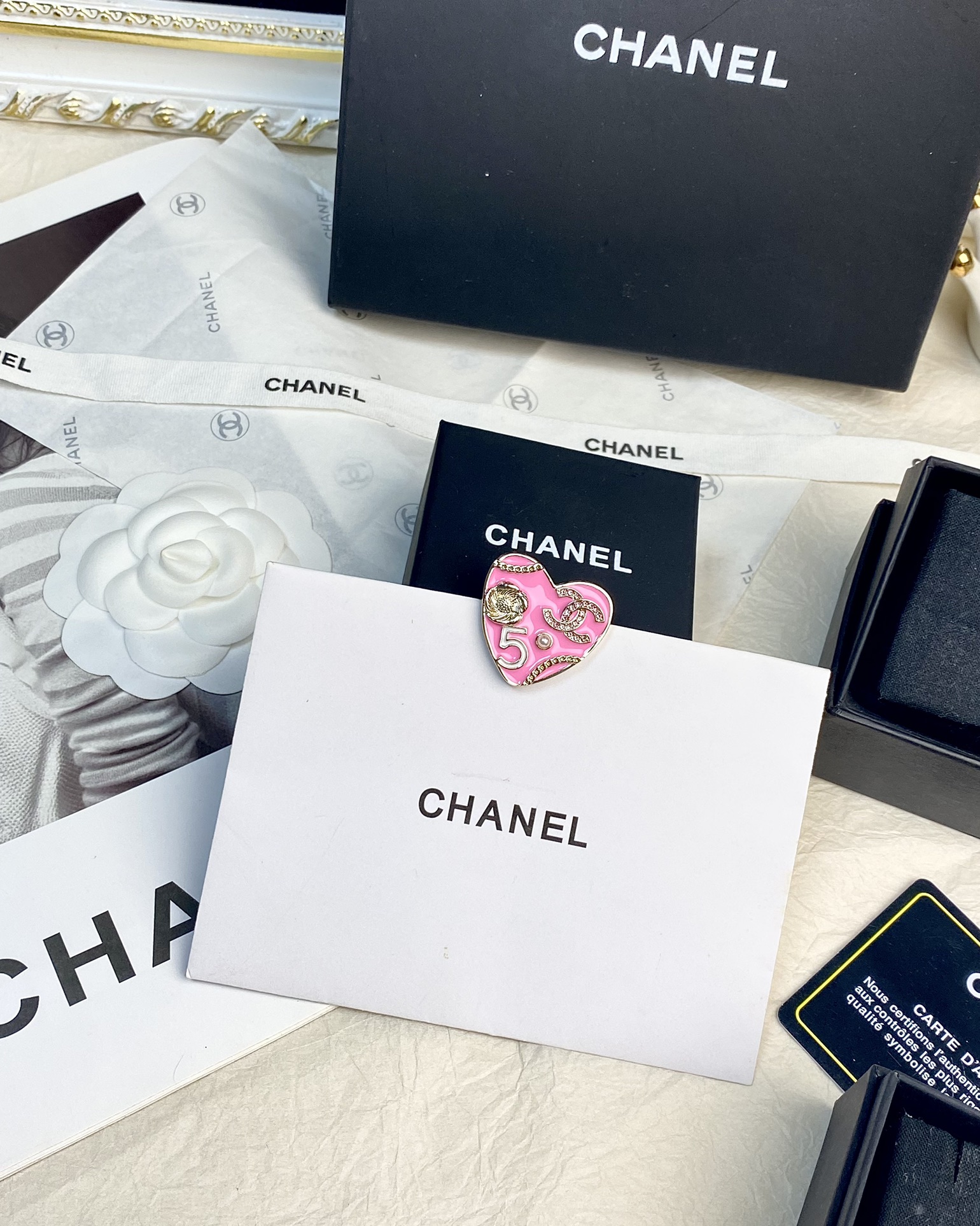Chanel Pink Heart Brooch - Best Replica Jewelry™