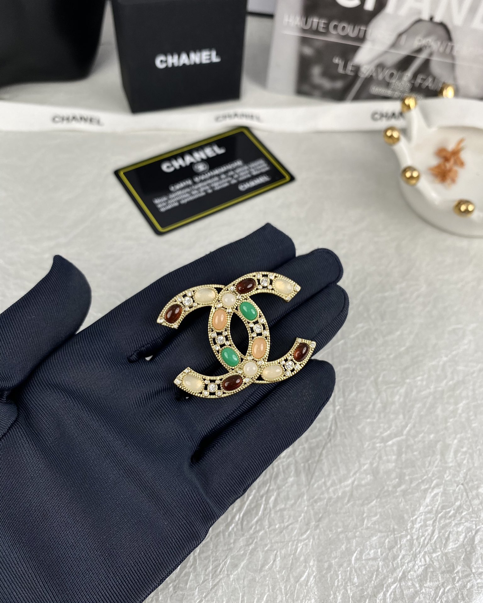 Vintage Chanel Multigem Brooch - Best Replica Jewelry™