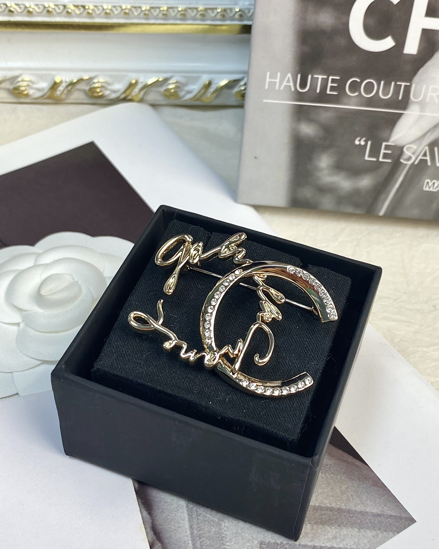 Chanel Monogram Half CC Brooch - Best Replica Jewelry™