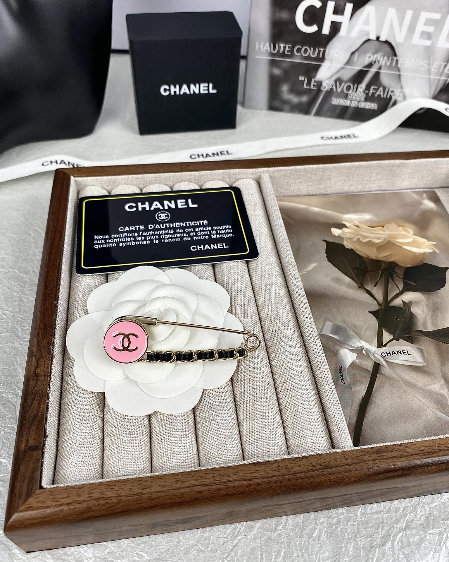 Chanel Pink Enamel Pin Brooch - Best Replica Jewelry™