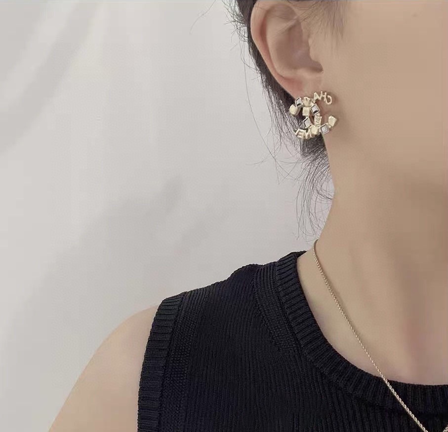 Chanel Letter Brooch Earrings - Best Replica Jewelry™