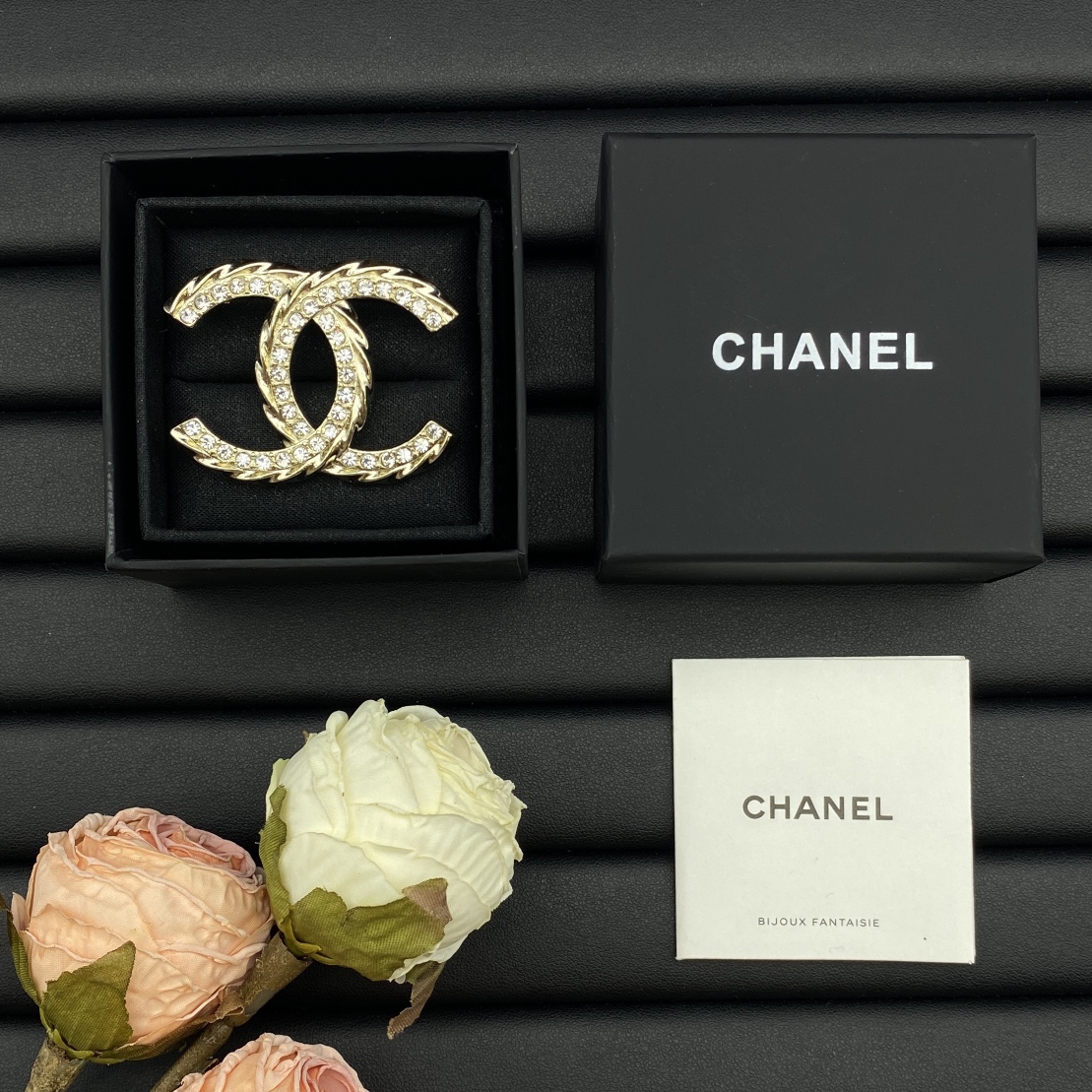 Chanel Light Gold Diamond CC Brooch - Best Replica Jewelry™