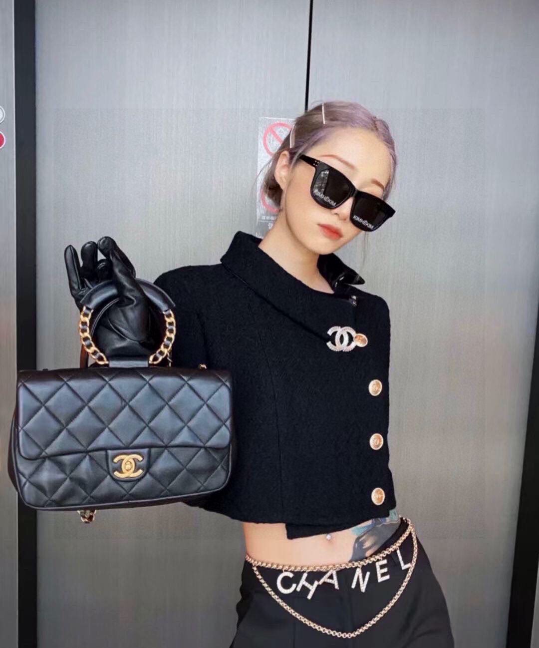 Chanel Rectangular Rhinestone CC Brooch - Best Replica Jewelry™