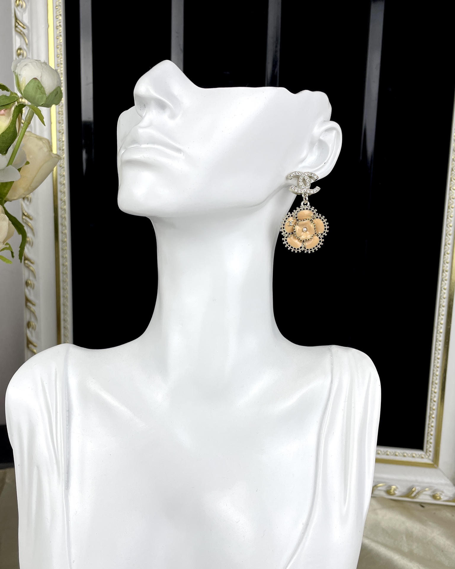 Chanel Enamel Camellia Earrings - Best Replica Jewelry™