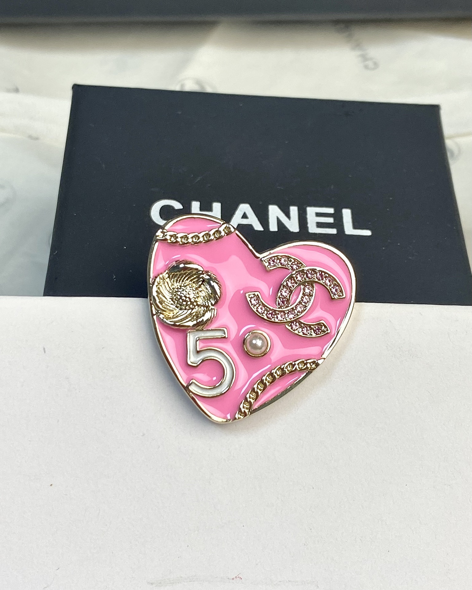 Chanel Pink Heart Brooch - Best Replica Jewelry™