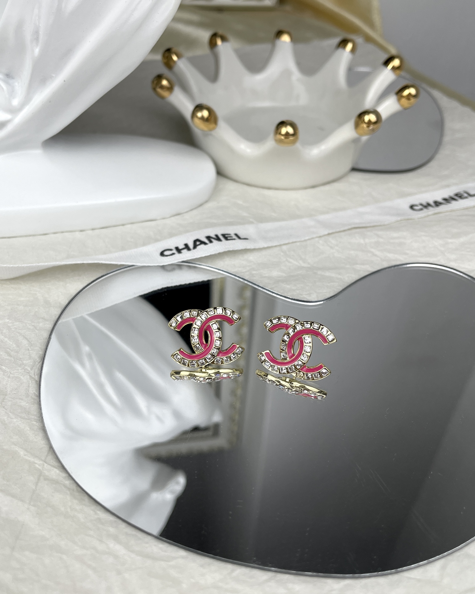 Pink Chanel Brooch Earrings - Best Replica Jewelry™