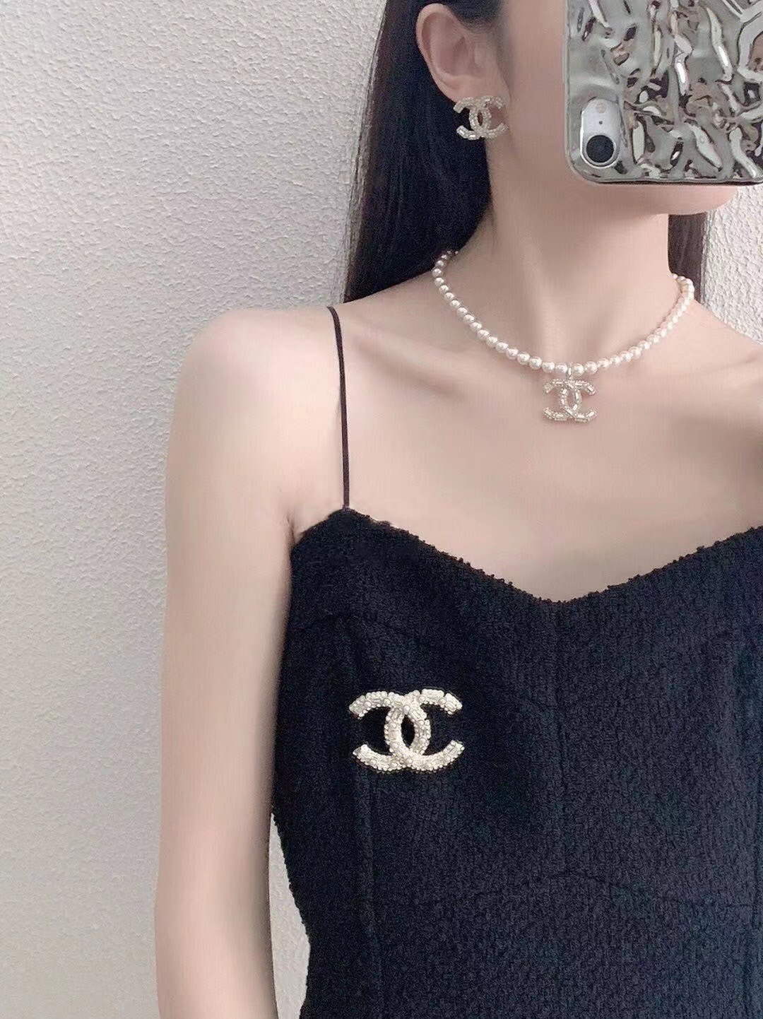 Chanel Vintage Pearl Rhinestone CC Brooch - Best Replica Jewelry™