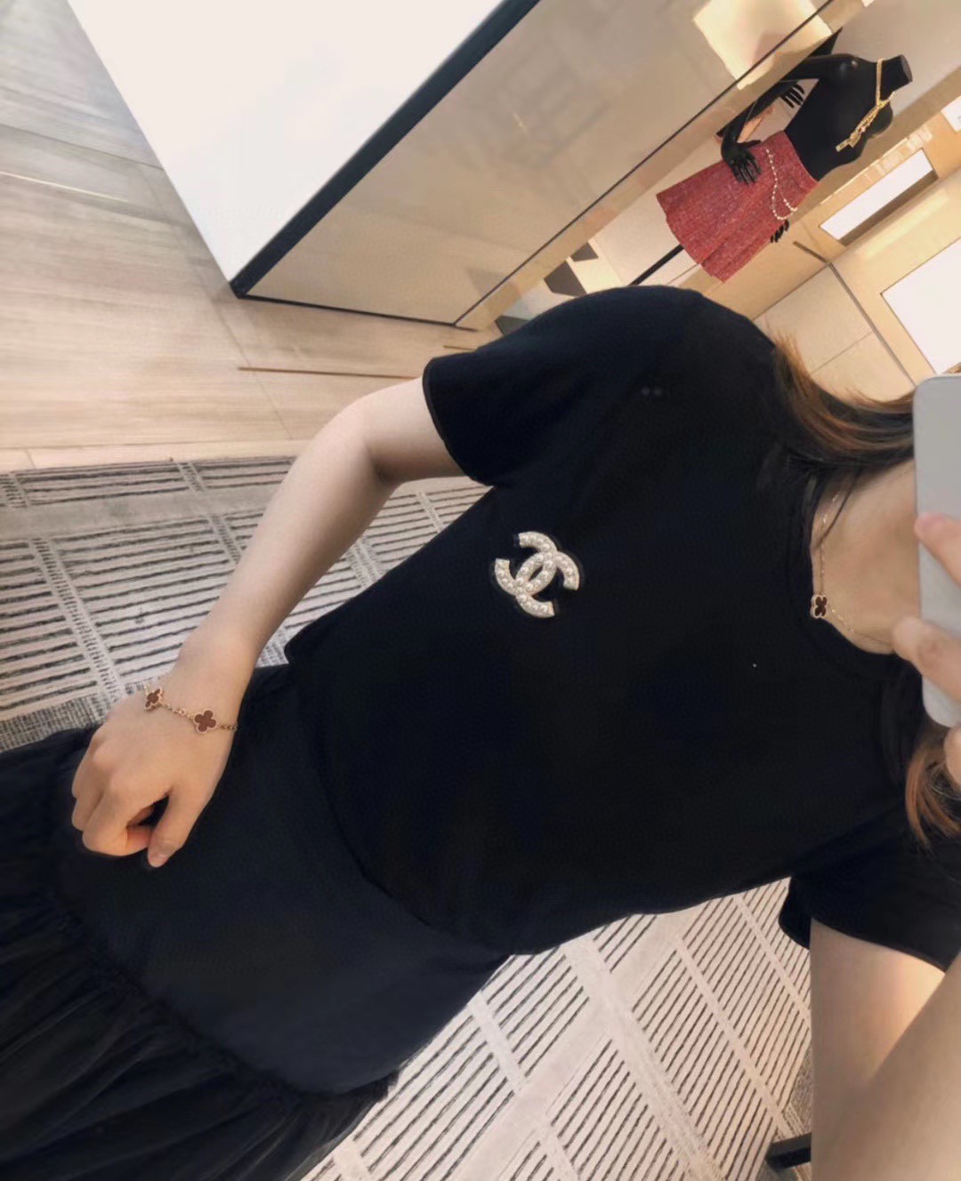 Chanel Light Gold Pave Pearl Brooch - Best Replica Jewelry™