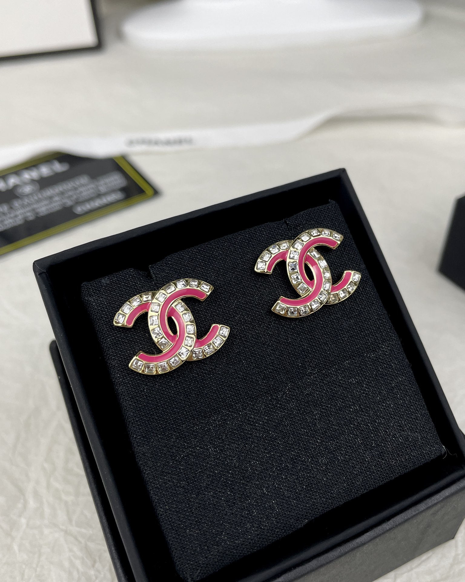 Pink Chanel Brooch Earrings - Best Replica Jewelry™