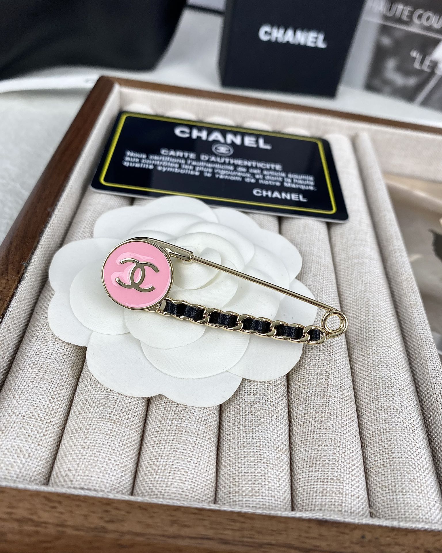 Chanel Pink Enamel Pin Brooch - Best Replica Jewelry™